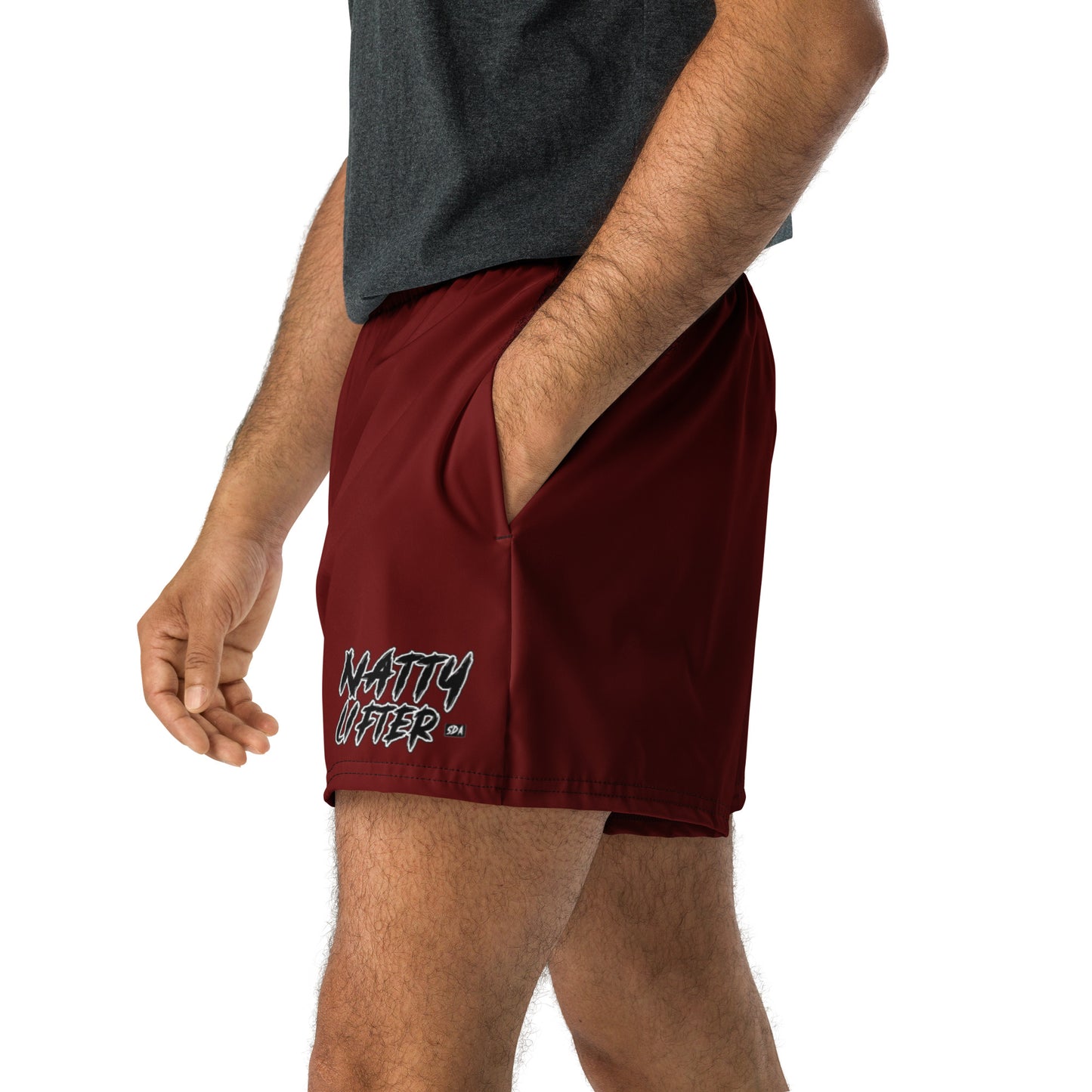 NATTY LIFTER Unisex 2.5" Inseam Shorts (dark red)