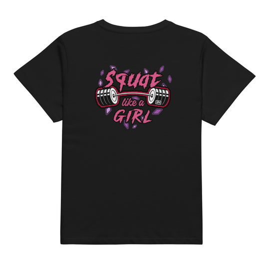 SQUAT LIKE A GIRL Women’s high-waisted t-shirt